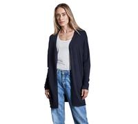 Strickjacke STREET ONE, Damen, Gr. 36, blau (tiefblau), Stoff, 70% Viskose, 30% Nylon, unifarben, normal lang, ohne Ausschnitt, Bündchen, Strickjacken Strickjacke, aus softer Viskose (13453067-36) tie