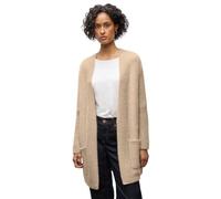 Strickjacke STREET ONE, Damen, Gr. 40, sanded beige, Stoff, 78% Polyamid, 12% Polyacryl, 10% Baumwolle, unifarben, normal lang, ohne Ausschnitt, Rollsaum, Strickjacken, mit aufgenähten Taschen (770446
