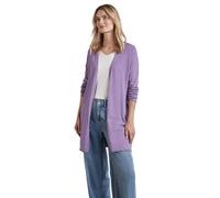 Strickjacke STREET ONE, Damen, Gr. 38, lila (light violet), Stoff, 70% Viskose, 30% Nylon, unifarben, gerade hüftbedeckend, V-Ausschnitt, Bündchen, Strickjacken Strickjacke, verschlusslos (58275830-38