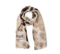 Street One Frauen Langer Schal mit Leo-Muster in Beige, Gr: One size