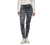 Leggings STREET ONE, Damen, Gr. 44, grau (metallic grau), Web, 95% Baumwolle, 5% Elasthan, animal-print, skinny fit normal, Hosen Leggings, aus Baumwolle mit Stretchanteil (96701454-44) metallic grau