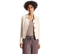 Kurzjacke STREET ONE, Damen, Gr. 42, beige (smooth sand beige), Stoff, 90% Polyester, 10% Elasthan, unifarben, casual, normal normal, V-Ausschnitt, Langarm Bündchen, Jacken, in Velours-Optik (59934515