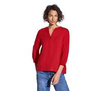 STREET ONE Damen A345391 Bluse in Unifarbe, Glory red, 34