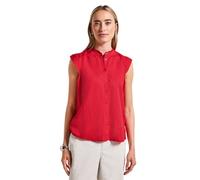 Street One Linen Buttoned Blouse top w Frill Detail Uni Glory red 36