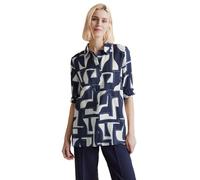 STREET ONE Damen Longbluse Bedruckt, deep blue, 44