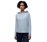 Langarmshirt STREET ONE, Damen, Gr. 46, frosted blau meliert, Stoff, 51% Polyester, 45% Viskose, 4% Elasthan, unifarben, comfort fit normal, ohne Ausschnitt, elastischer Bund, Shirts Langarmshirt, im