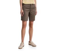 Shorts STREET ONE, Damen, Gr. 44, cold brew braun, Web, 97% Baumwolle, 3% Elasthan, unifarben, comfort fit kurz, Hosen Shorts, in Bermuda-Länge (31716621-44) cold brew braun