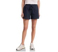 Shorts STREET ONE, Damen, Gr. 40, shadowed navy, Web, 100% Baumwolle, unifarben, loose fit normal, Hosen Shorts, Middle Waist (68396265-40) shadowed navy
