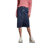 Jeansrock STREET ONE, Damen, Gr. 36, blau (soft indigo washed), Web, 99% Baumwolle, 1% Elasthan, unifarben, casual, normal wadenlang, Röcke, aus Baumwolle mit Stretchanteil, Topseller (35266820-36) so