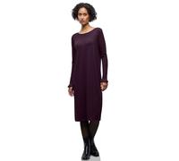 Midikleid STREET ONE, Damen, Gr. 36, EURO-Größen, jazz berry, Stoff, 63% Polyester, 34% Viskose, 3% Elasthan, unifarben, normal kniebedeckend, Rundhals, gewellter Abschluss, Kleider Midikleid, mit Run