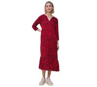 Midikleid STREET ONE, Damen, Gr. 44, EURO-Größen, salsa rot, Stoff, 100% Viskose, unifarben, comfort fit Midi, V-Ausschnitt, Bündchen, Kleider Midikleid, mit Volant (82870107-44) salsa rot