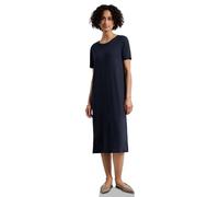Midikleid STREET ONE, Damen, Gr. 36, EURO-Größen, shadowed navy, Stoff, 95% Viskose, 5% Elasthan, unifarben, comfort fit Midi, Rundhals, normaler Saum, Kleider Midikleid, in Unifarbe (64454722-36) sha