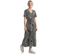 Street One Damen Midi-Kleid mit Print und Smok-Detail