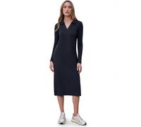 Midikleid STREET ONE, Damen, Gr. 44, EURO-Größen, shadowed navy, Stoff, 63% Polyester, 34% Viskose, 3% Elasthan, unifarben, comfort fit Midi, V-Ausschnitt, normaler Saum, Kleider Midikleid, in Unifarb