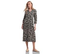 Midikleid STREET ONE, Damen, Gr. 42, EURO-Größen, schwarz, Stoff, 100% Viskose, geblümt, normal wadenlang, Rundhals, elastischer Bund, Kleider Midikleid, aus Viskose (93517610-42) schwarz