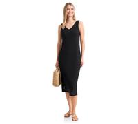 Midikleid STREET ONE, Damen, Gr. 42, EURO-Größen, schwarz, Web;Stoff;Spitze, Obermaterial: 70% Baumwolle, 30% Polyester. Futter: 95% Viskose, 5% Elasthan, unifarben, regular fit wadenlang, V-Ausschnit