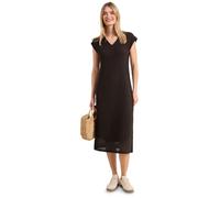 Midikleid STREET ONE, Damen, Gr. 38, EURO-Größen, schwarz (espresso braun), Web;Stoff;Spitze, Obermaterial: 70% Baumwolle, 30% Polyester. Futter: 95% Viskose, 5% Elasthan, unifarben, regular fit waden