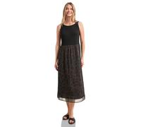 Midikleid STREET ONE, Damen, Gr. 42, EURO-Größen, molten earth, Stoff, Oberteil: 97% Viskose, 3% Elasthan. Rock: 100% Polyester. Unterrock: 100% Viskose, bedruckt, unifarben, regular fit wadenlang, Ru