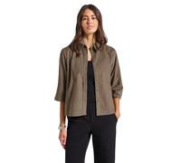 Hemdbluse STREET ONE, Damen, Gr. 44, braun (bark braun), Web, 100% Baumwolle, unifarben, normal normal, V-Ausschnitt, Bündchen, Blusen Hemdbluse, aus reiner Baumwolle (40773344-44) bark braun