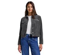 Cordjacke STREET ONE, Damen, Gr. 34, grau (concrete grau), Web, Obermaterial: 98% Baumwolle, 2% Elasthan; Futter: 80% Polyester; 20% Baumwolle, unifarben, casual, normal normal, V-Ausschnitt, Langarm