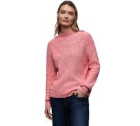 Longpullover STREET ONE, Damen, Gr. 40, striking coral, Web, 100% Baumwolle, unifarben, comfort fit normal, Rundhals, Bündchen, Pullover Longpullover (13719828-40) striking coral