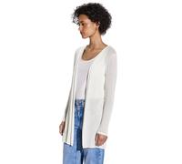 Cardigan STREET ONE, Damen, Gr. 44, weiß (sanftes weiß), Stoff, 91% Viskose, 9% Elasthan, unifarben, gerade Po-bedeckend, ohne Ausschnitt, Bündchen, Strickjacken, aus softem Materialmix (22516615-44)