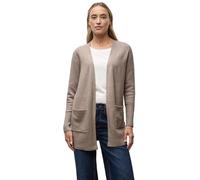 Cardigan STREET ONE, Damen, Gr. 40, sandstone mocha meliert, Web, 37% Baumwolle, 34% Polyacryl, 26% Polyester, 3% Elasthan, unifarben, normal hüftbedeckend, ohne Ausschnitt, Bündchen, Strickjacken, so