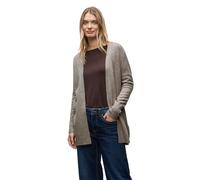 Strickjacke STREET ONE, Damen, Gr. 38, sandstone mocha meliert, Stoff, 30% Polyester, 27% Polyacryl, 23% Polyamid, 20% Viskose, unifarben, normal lang, ohne Ausschnitt, Rippbündchen, Strickjacken Stri