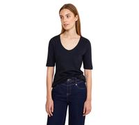 Street One T-Shirt Style Palmira Kurzarm V-Ausschnitt Jersey 50% Baumwolle/50% Modal Damen Gr.34 Blau