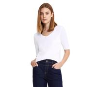 Street One T‑Shirt Palmira – V‑Ausschnitt, 50% Baumwolle/50% Modal – Damen Gr. 34 Weiß