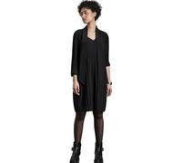 Blusenkleid STREET ONE, Damen, Gr. 36, EURO-Größen, schwarz, Stoff, Obermaterial: 100% Polyester; Unterkleid: 100% Viskose, unifarben, casual, normal knielang, V-Ausschnitt, Langarm Bündchen, Kleider,