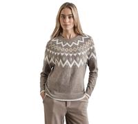Strickpullover STREET ONE, Damen, Gr. 34, schwarz, Web, 37% Baumwolle, 34% Polyacryl, 26% Polyester, 3% Elasthan, bedruckt, casual, normal normal, hoch geschlossener Ausschnitt, Pullover, mit Stehkrag