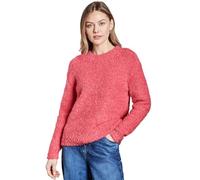 Rundhalspullover STREET ONE, Damen, Gr. 46, rot (sugar coral), Strick, Obermaterial: 69% Nylon, 30% Baumwolle, 1% Elasthan, unifarben, casual, klassisch, Rundhals, Langarm, Pullover, mit Elasthan (485