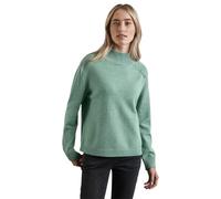 Strickpullover STREET ONE, Damen, Gr. 44, grün (sunlit grün meliert), Stoff, 30% Polyester, 29% Polyacryl, 21% Viskose, 20% Nylon, unifarben, gerade normal, Rundhals, Bündchen, Pullover, mit Knopf Det