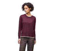 Strickpullover STREET ONE, Damen, Gr. 44, wildberry rot meliert, Stoff, 30% Polyester, 29% Polyacryl, 21% Viskose, 20% Nylon, unifarben, regular fit normal, Rundhals, Bündchen, Pullover Strickpullover