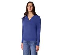 Strickpullover STREET ONE, Damen, Gr. 38, amparo blau, Stoff, 78% Viskose, 22% Polyamid, unifarben, normal normal, V-Ausschnitt, Rippbündchen, Pullover Strickpullover, Feinstrick (89440669-38) amparo