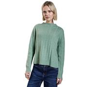 Strickpullover STREET ONE, Damen, Gr. 46, sunlit grün meliert, Strick, Obermaterial: 33% Polyester, 31% Polyacryl, 24% Baumwolle, 12% Polyamid, meliert, Strukturmuster, casual, regular fit taillenbede