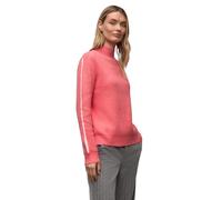 Strickpullover STREET ONE, Damen, Gr. 46, striking coral meliert, Stoff, 33% Polyester, 31% Polyacryl, 24% Baumwolle, 12% Polyamid, unifarben, normal normal, hoch geschlossener Ausschnitt, Rippbündche