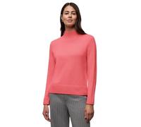 Strickpullover STREET ONE, Damen, Gr. 38, rosa (striking coral meliert), Stoff, 41% Polyacryl, 31% Polyester, 28% Baumwolle, unifarben, comfort fit normal, hoch geschlossener Ausschnitt, Rippbündchen,