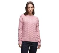 Strickpullover STREET ONE, Damen, Gr. 42, powder pink meliert, Stoff, 51% Viskose, 30% Polyester, 19% Nylon, unifarben, normal normal, Rundhals, Rippbündchen, Pullover Strickpullover, aus softem Mater
