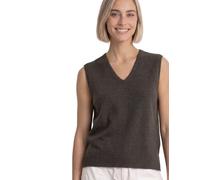 Pullunder STREET ONE, Damen, Gr. 38, schwarz coffee meliert, Stoff, 30% Polyester, 27% Polyacryl, 23% Polyamid, 20% Viskose, unifarben, comfort fit normal, V-Ausschnitt, normaler Saum, Pullover Pullun