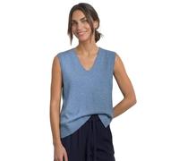 Pullunder STREET ONE, Damen, Gr. 40, northern blau meliert, Stoff, 30% Polyester, 27% Polyacryl, 23% Polyamid, 20% Viskose, unifarben, comfort fit normal, V-Ausschnitt, normaler Saum, Pullover Pullund