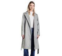 Kurzjacke STREET ONE, Damen, Gr. 42, grau (metallic grau), Web, Obermaterial: 100% Polyester, unifarben, casual, regular fit knielang, Langarm, Jacken, mit Gürtel zum Taillieren (62293752-42) metallic