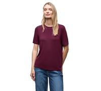 Street One Frauen Shirt mit Chiffon-Detail in Rot, Gr: 42