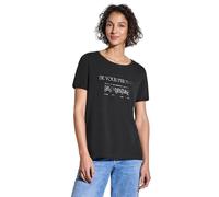 Street One Frauen Shirt mit Folien-Wording in Grau, Gr: 36