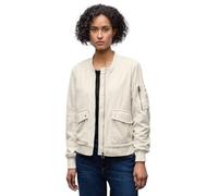 Cordjacke STREET ONE, Damen, Gr. 38, soft beige, Stoff, Obermaterial: 100% Polyester; Futter: 100% Polyester, unifarben, comfort fit normal, Rundhals, Rippbündchen, Jacken, mit Taschen-Detail (1773926