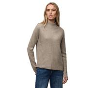 Stehkragenpullover STREET ONE, Damen, Gr. 38, mocha glow meliert, Strick, Obermaterial: 37% Baumwolle, 34% Polyacryl, 26% Polyester, 3% Elasthan, bequem hüftbedeckend, Rundhals, Pullover Stehkragenpul