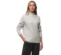 Stehkragenpullover STREET ONE, Damen, Gr. 42, pelican grau meliert, Strick, Obermaterial: 37% Baumwolle, 34% Polyacryl, 26% Polyester, 3% Elasthan, unifarben, bequem hüftbedeckend, Rundhals, Pullover