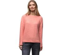 Langarmshirt STREET ONE, Damen, Gr. 42, striking coral meliert, Stoff, 51% Polyester, 45% Viskose, 4% Elasthan, meliert, normal normal, Rundhals, abgesteppt, Shirts Langarmshirt (70404006-42) striking