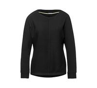 Street One Damen Softes Struktur-Shirt Black 36 Rundhals-Ausschnitt, Dolmanärmel, Oberteil